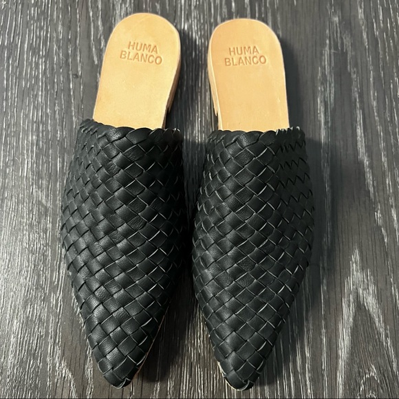 L Huma Blanco Braided Mule Flats Black - Picture 2 of 3